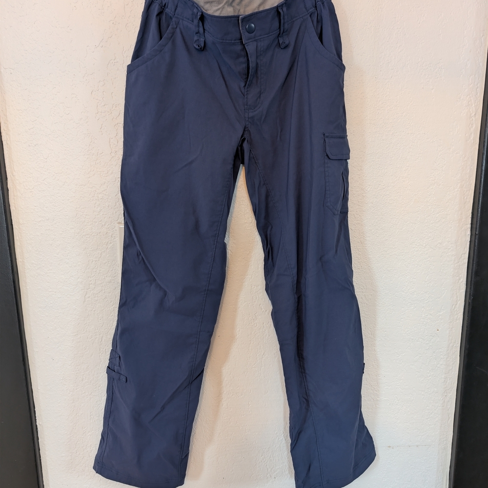 Duluth Trading Company Women's Relaxed Fit Straight Cargo Pants Blue Workwear